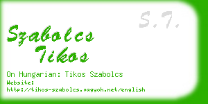 szabolcs tikos business card